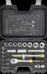 T4462 Socket wrench set, multi, 1/2", 24 pieces