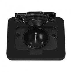 Hermetyczne gniazdo elektryczne prostokątne, IP55, czarne,OR-GM-9031/B