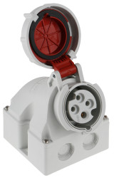 Złącze przemysłowe - zasilające 16A Gniazdo 400 V 4P Żeński MENNEKES Czerwony Montaż ścienny IP67