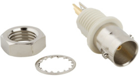 BNC panel socket 75 Ω, solder connection, straight, 031-10-75RFXG2