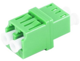 Fiber optic connector, LC socket to LC socket, OS1/OS2, singlemode, ceramic, green, BS07-60021