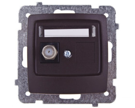 KARO Gniazdo antenowe pojedyncze typu F czekoladowy metalik GPA-1SF/m/40