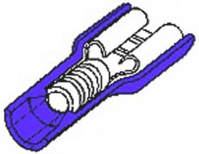 Konektor płaski Żeński 6.35 x 0.81mm długość 22.6mm Izolacja: Izolowane Cyna