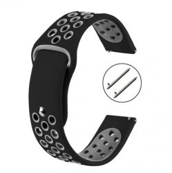 PASEK SILIKON S02 18MM CZARNO-SZARY