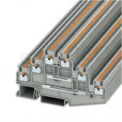 Złączka szynowa 3-poziomowa slim PT 1,5mm2 15A szara Phoenix Contact