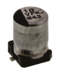 Aluminiowy kondensator elektrolityczny 10μF 35V dc SMD Panasonic roztaw: 1mm 4 (Dia.) x 5.8mm