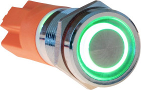 Joy-it Button12E-01 Button12E-01 Przycisk wandaloodporny zatrzask zielony (Ø x D) 12 mm x 26.5 mm IK10, IP67 1 szt.