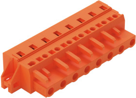 Socket header, 8 pole, pitch 7.62 mm, angled, orange, 231-708/031-000