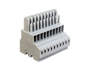 Gniazdo X-COM 2-przewodowe 10-biegunowe szare 769-130 /10szt./