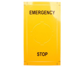 Tabliczka opisowa żółta prostokątna EMERGENCY STOP LPXAU110