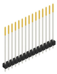 Pin header, 15 pole, pitch 2.54 mm, straight, black, 10049005