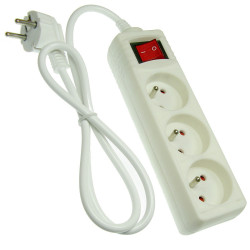 Przedłużacz 3Gn 1,5m Wyłącznik Biały, Uziemienie, EPS-301,5W ELGOTECH