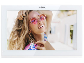 Monitor "EURA" VDA-11C5 biały dotykowy LCD 10'' AHD pamięć obrazów SD 128GB rozbudowa do 6 Monitorów 2 stacji bramowych i 2 kame