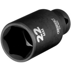 Draper 20180 HI-TORQ&#xAE; Metric Deep Impact Socket, 3/8&quot; Sq. Dr., 22mm