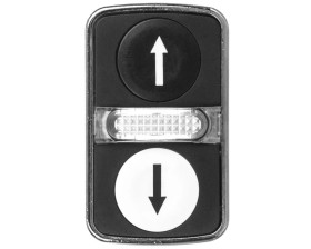 Przycisk biały kryty/czarny kryty podśw. dwuklawiszowy O22 z ozn. ZB4BW7A1724