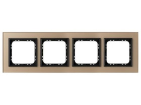 SONATA PRESTIGE Ramka 4 poczwórna szklana 4 mm szampańskie szkło szronione + ramka czarna R-4RGC/81/33 OSPEL