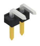 Pin header, 2 pole, pitch 2.54 mm, angled, black, SLLP30412S