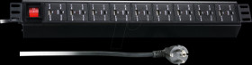 EK631USB.1,5 19" socket strip, 1.5U, 18-way, USB