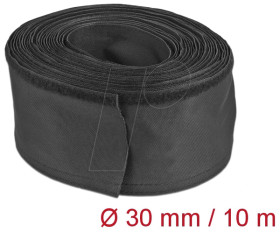 19216 Fabric hose with rip-tape fastening, 10 m x 30 mm, black