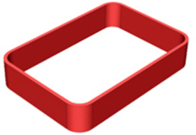 Enclosure ring, TPU, (L x W x H) 80 x 56 x 15 mm, red, RWK-2.39