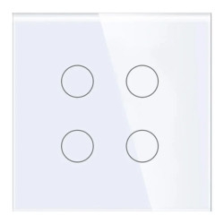 Włącznik dotykowy szklany poczwórny 600W - sterowanie ZigBee - biały - Tawoia Smart Home