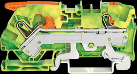 2106-5207 2-conductor ground terminal block, 6 mm², gn-yl