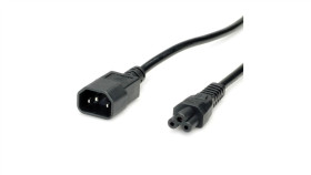 Value Kabel Zasilający Iec320/C14 Męski - C5 Żeński, Czarny, 1,8 M