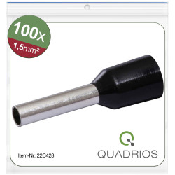 Quadrios 22C428 Ferrule 1.5mm&#xB2; Black Set For Optimum Crimp Connections