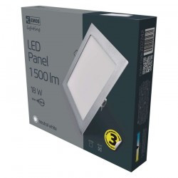 EMOS Panel LED wpuszczany kwadratow SREBRNY 18W NW