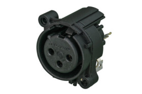 XLR panel socket, 3 pole, gold-plated, polyamide, NC3FAAV1-0