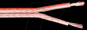 Loudspeaker wire, 2 x 2.5 mm², transp., 25 m coil