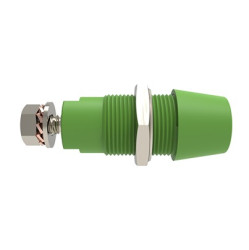 Złącze bananowe Żeńskie Trzpień Zielony Schutzinger rozmiar 4 mm 1 kV dc, 1.5 kV dc, 600V dc 32A Nikiel