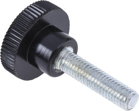 Pokrętło mocujące M5 długość gwintu: 20mm średnica pokrętła 18mm średnica gwintu: 5mm Wersja radełkowana Kołek