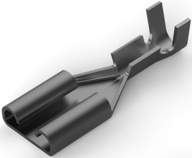 Uninsulated flat plug sleeve, 6.35 x 0.81 mm, 0.32 to 0.82 mm², AWG 22 to 18, phosphor bronze, tin-plated, 140760-2