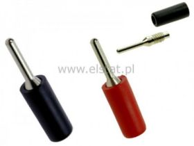 Wtyk banan lutowany 2mm czarny, czerwony
