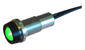 Lampka kontrolna do montażu panelowego, zielona 10.2mm LED Czarny Oxley