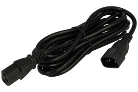 Kabel; przedłużacz; AK-PC-07A; gniazdo IEC C13 IBM proste; wtyk IEC C14 IBM prosty; 3m; czarny; 3 żyły; 0,75mm2; Akyga; PVC; okr