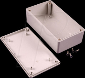 1591XXCGY Plastic housing, series 1591, 66 x 121 x 37 mm, gray