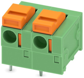 PCB terminal, 1 pole, pitch 7.62 mm, AWG 24-16, 17.5 A, spring-clamp connection, green, 1790513