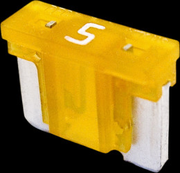 Automotive flat fuse, 5 A, 58 V, beige, (L x W x H) 10.9 x 3.8 x 8.7 mm, FLP7005