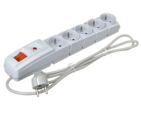 Przedłużacz przeciwprzepięciowy 5-gniazd z/u ACAR F5 1,5m szary