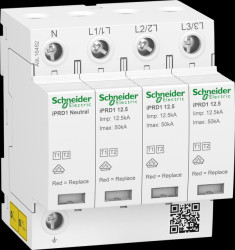 A9L16482 Combined arresters, t. 1+2, Acti9 iPRD1 12.5r, 3P+N, 400 V AC, I