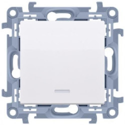 Przycisk odbijający bez piktogramu SIMON 10 biały 10AX z podświetleniem LED Kontakt Simon CP1L.01/11