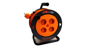 Przedłużacz Bębnowy 20M Owy H05vv-F 3X1,0Mm 4-Gniazdowy Termik Pomarańczowy...