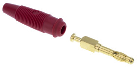 Adapter z wtykiem bananowym Męski Połączenie lutowane typ Wtyk bananowy Czerwony 32A Hirschmann Test & Measurement