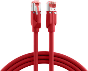 Patch cable, RJ45 plug, straight to RJ45 plug, straight, Cat 6A, S/FTP, LSZH, 0.25 m, red, K8052.0,25