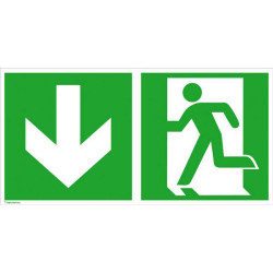 SafetyMarking 15.0084 Exit Sign Aluminium Left Arrow Down 300x150mm