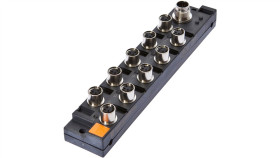 Rozdzielacz, 29X159x30mm, 10-30V Dc, 10X M8 3Pin, M12 12Pin, Ip67, Pbt, Z...