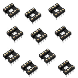 10x Podstawka precyzyjna DIL08P DIP 8-pin THT raster 2.54mm 3mΩ do scalaków