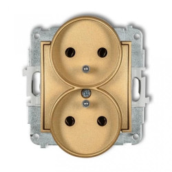 MINI Gniazdo podwójne z/u złote 29MGPR-2z